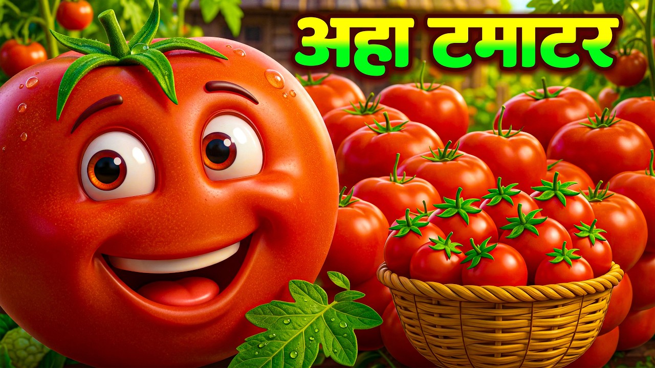 आहा टमाटर - Aaha Tamatar Bade Mazedar | Hindi Nursery Rhymes And Kids Song | All Rhyms in Hindi