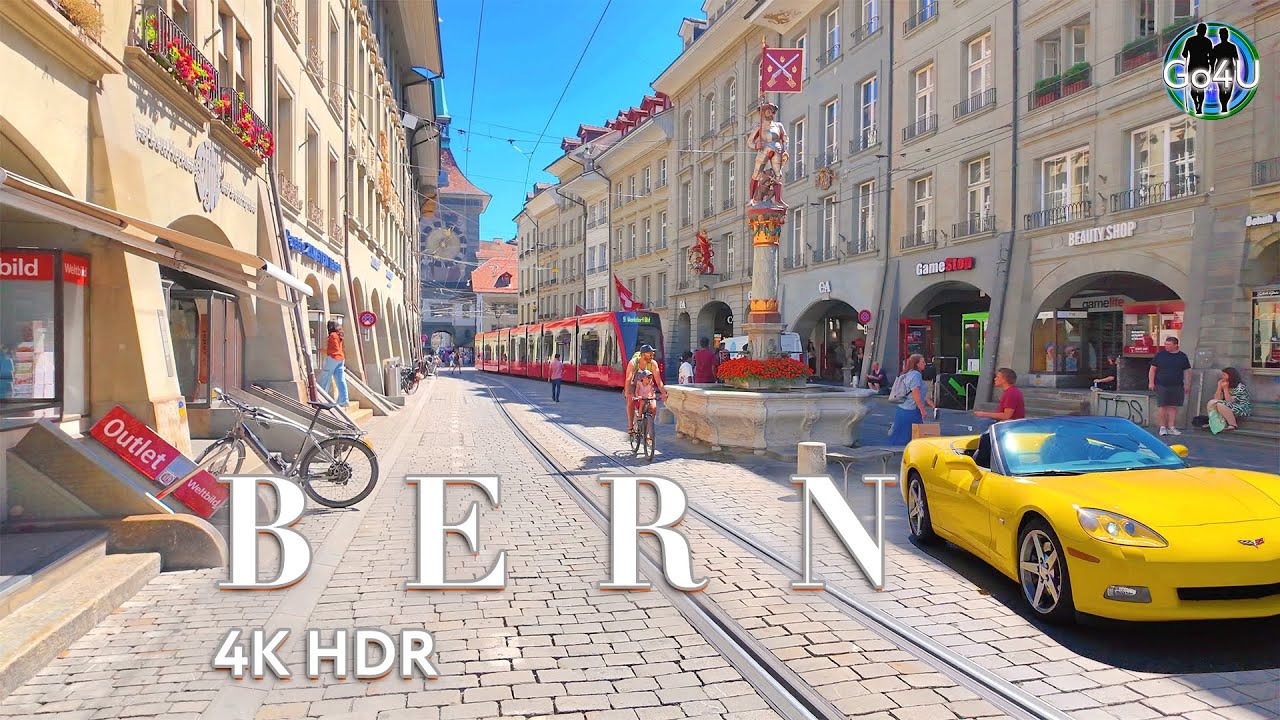Switzerland BERN 🇨🇭 Stroll in impressive City Centre 4K HDR Bern is Outstanding Universal Value