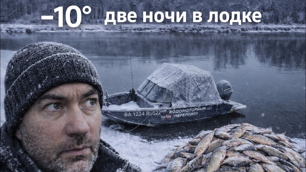 ВЫЖИТЬ -10 ГРАДУСОВ ОДИН В ЛОДКЕ И 3 ДНЯ! ЗДЕСЬ ТОННЫ ЛЕЩА!