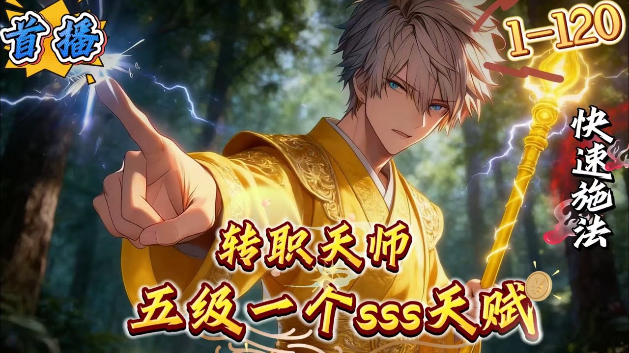 首播《转职天师，五级一个sss天赋》1-120 游戏降临现实，全球开启数据化时代!各种怪物如同雨后春笋般冒了出来，副本，遗迹，秘境更是数不胜数。所有人在成年那天，都可以觉醒一种职业。在转职仪式上