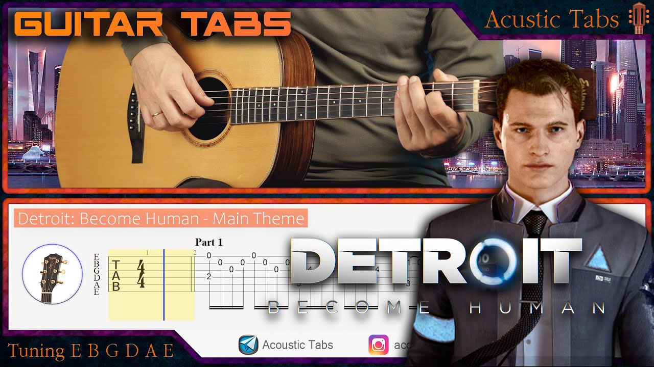 Detroit Become Human - Main Theme (Guitar Tutorial + TABS)