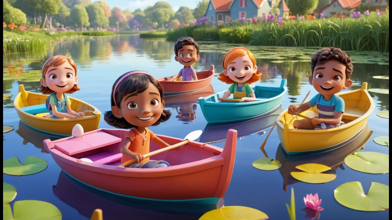 Acht Kleine Speelgoedbootjes Drijven, Drijven, Drijven | Waterpret & Leren Tellen