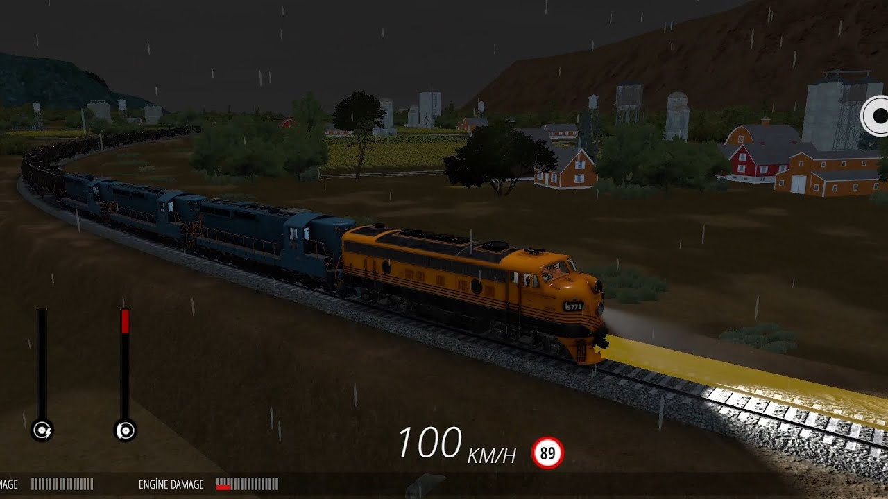 Night Oil Train Run in Heavy Rain 🚆🌧️ | 4 Locomotives Power | Train Simulator Pro USA