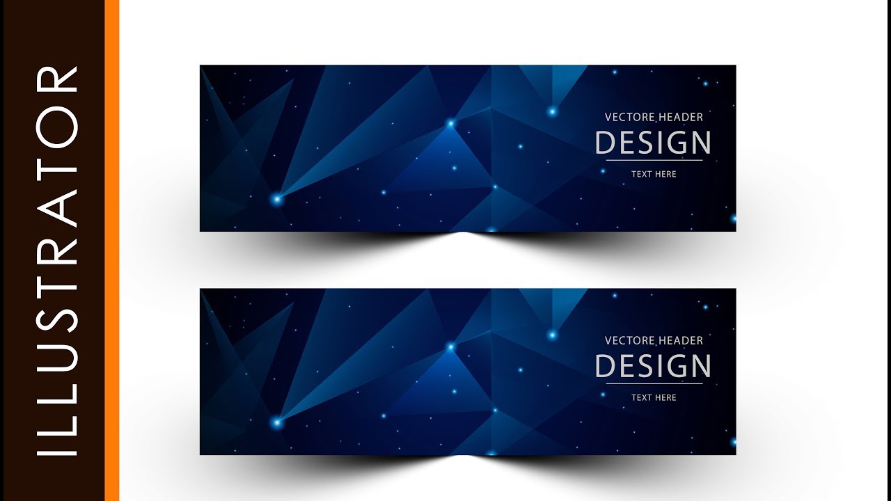 How to Make Simple Banner Abstract Blue Simple Using Adobe Illustrator