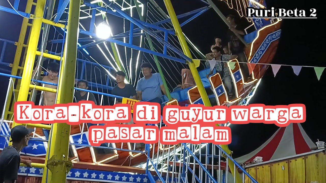 Kora kora di guyur warga pasar malam #hiburanrakyat #shotrs #agusroychannel