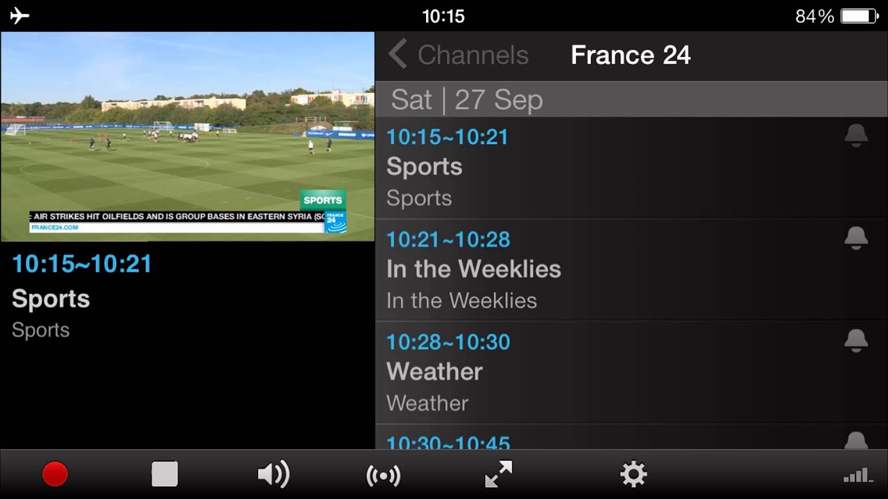 DVB-T DX, airplane reception with Tivizen & Iphone 5s