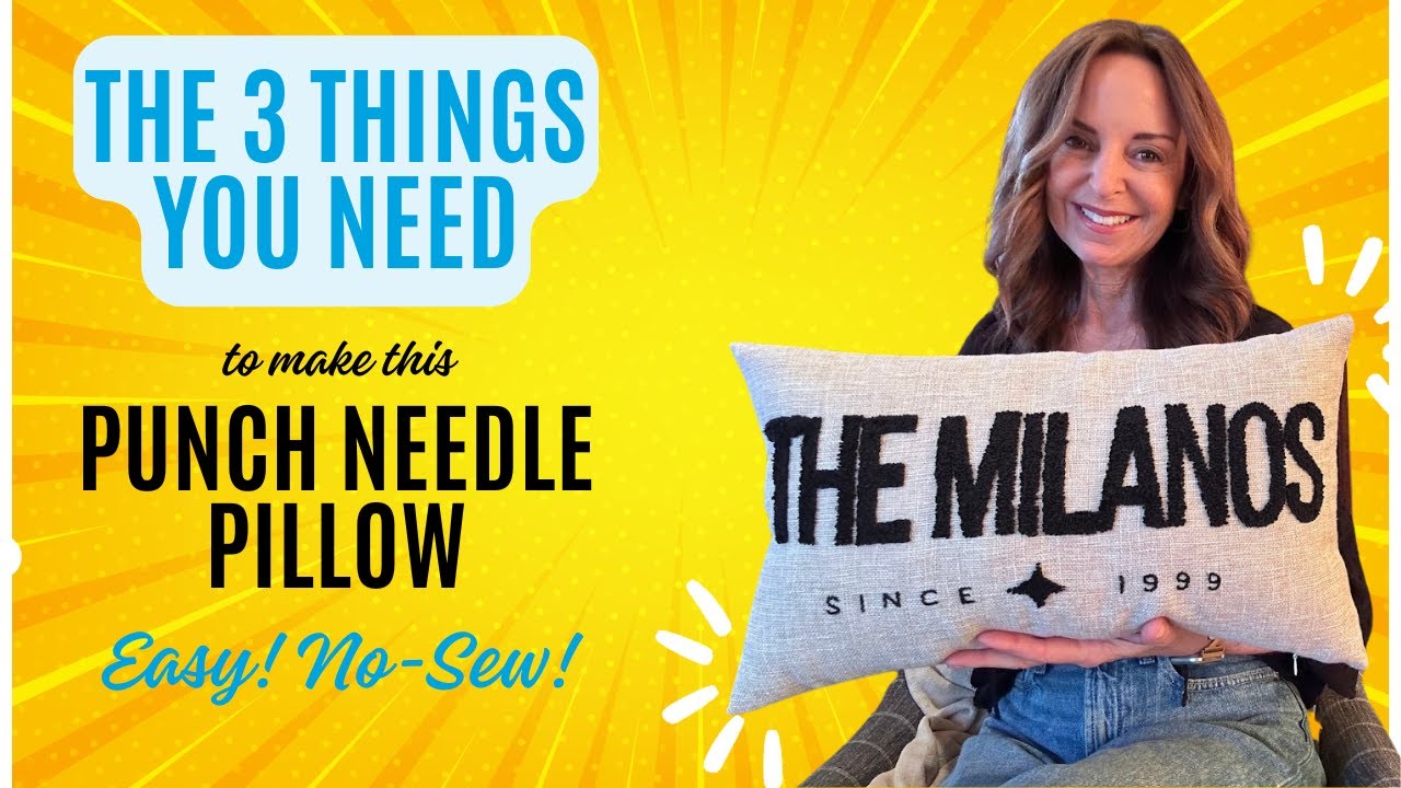 No-Sew Punch Needle Pillow Tutorial - Learn how to make a punch needle pillow case without sewing
