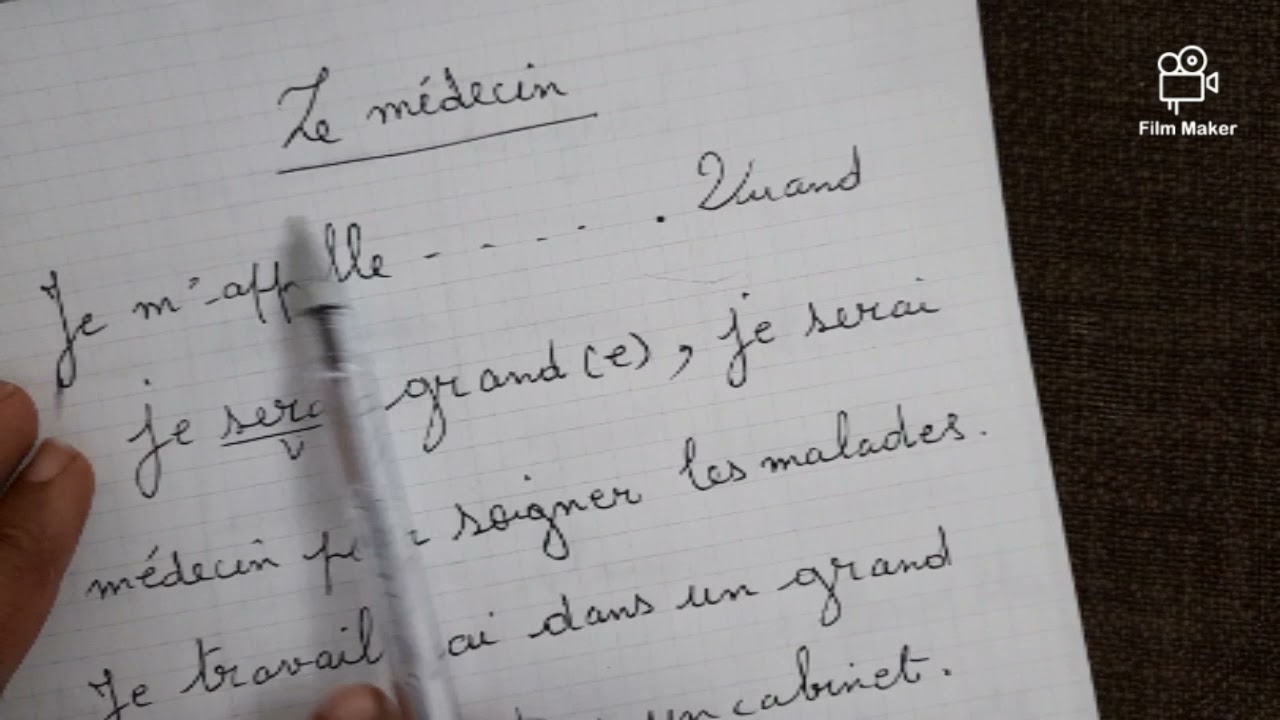 production écrite (5AP) les métiers projet 3 séquence 1 c'est important