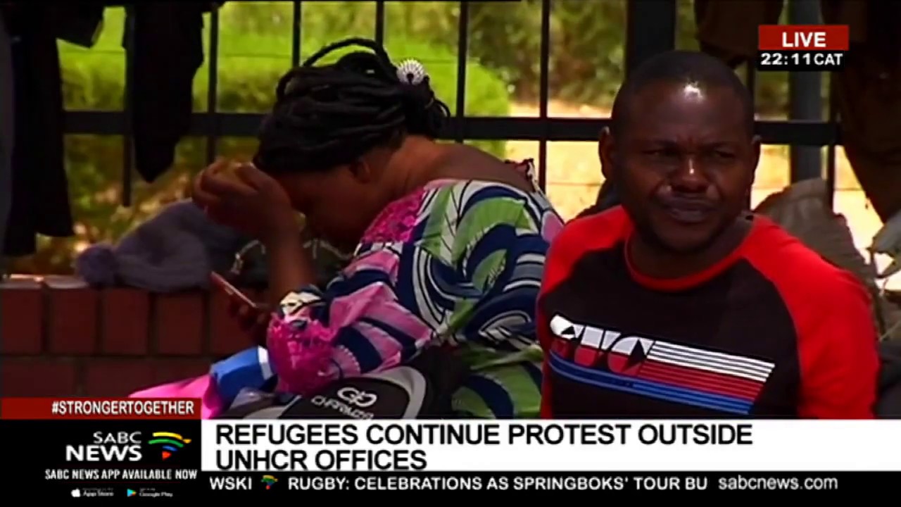 DISCUSSION: Refugees protest outside UNHCR offices