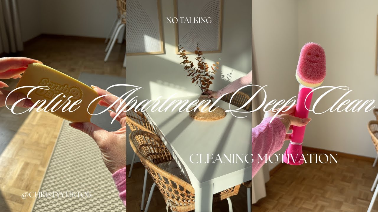 CLEAN WITH ME 🫧✨ ENTIRE APARTMENT DEEP CLEAN 🩷🌸 *asmr* 