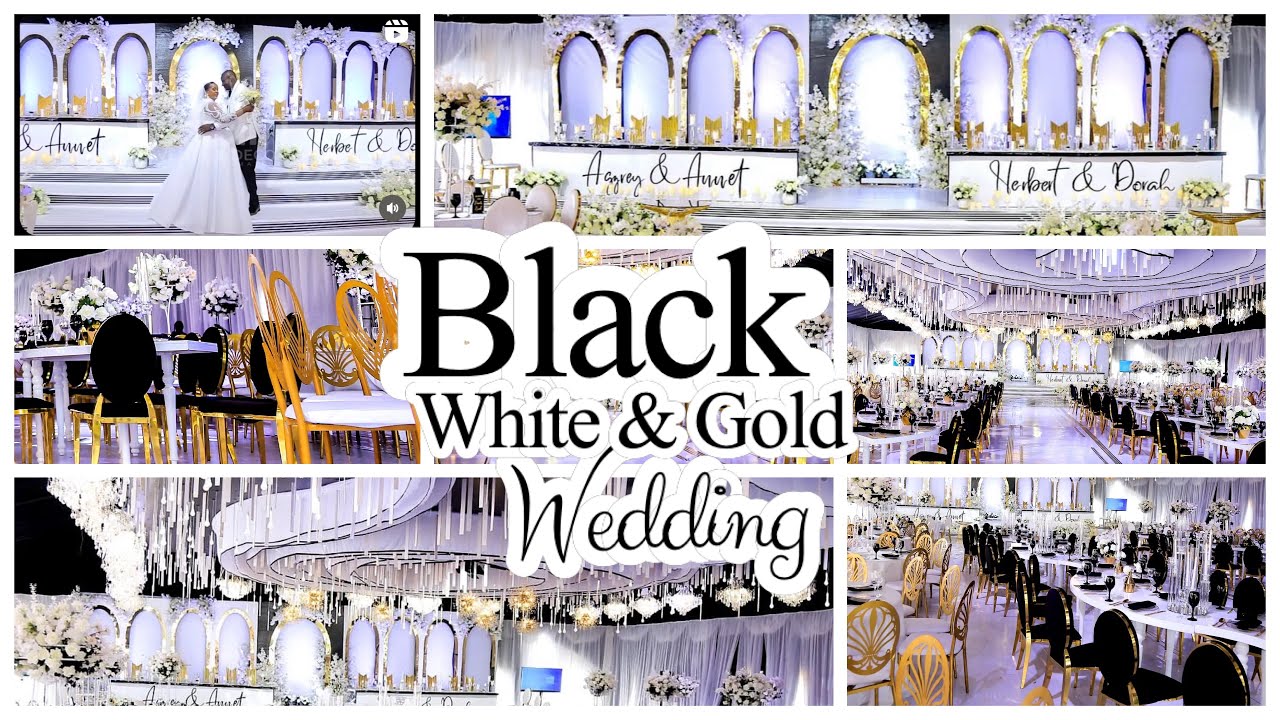 Transforming a Wedding with Stunning Black, White, and Gold Decor 💍✨ #WeddingDecor #TimelessStyle