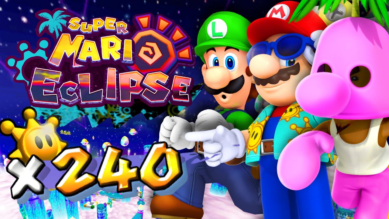 Super Mario Eclipse - All 240 Shines Full Game (200% Sunshine & Eclipse Content)