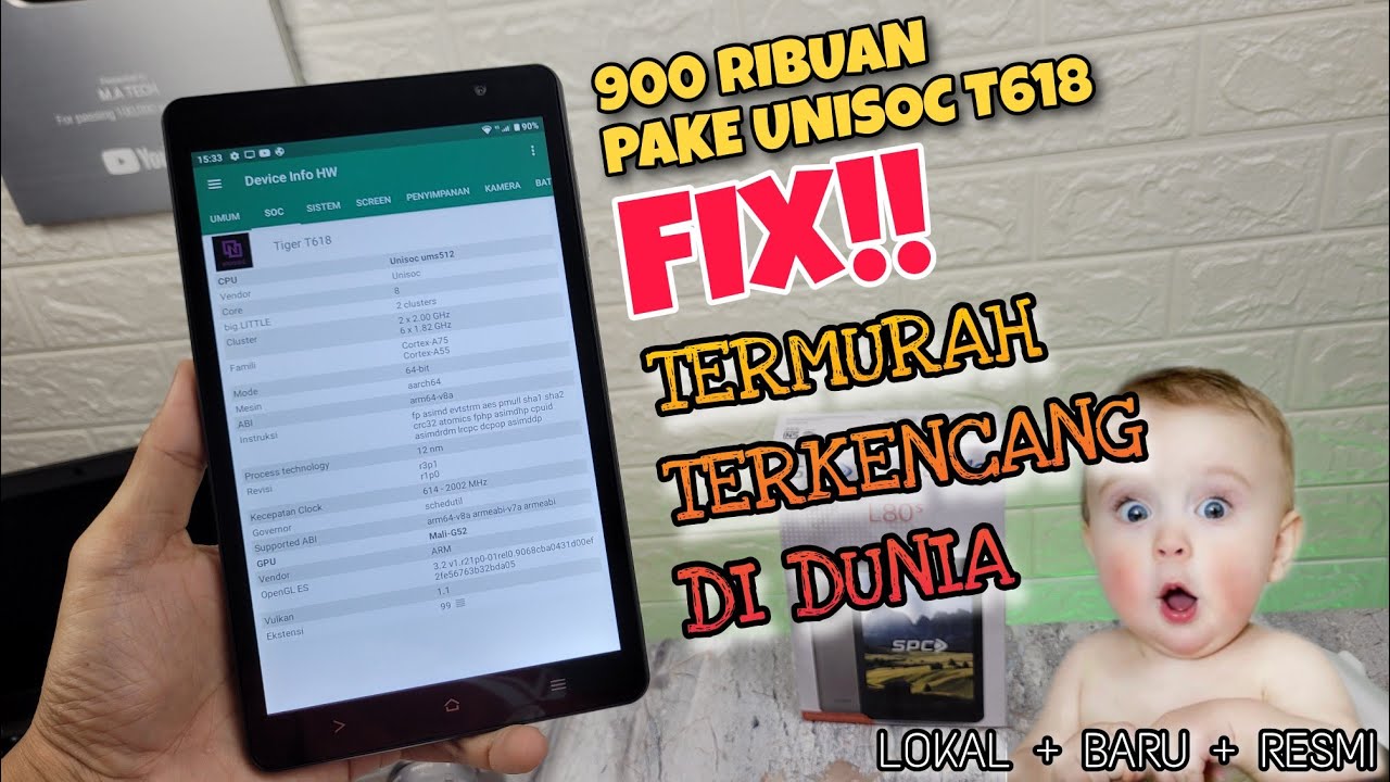 RACUN! Tablet Lokal Bisa Se GANAS Semurah ini!!  UNISOC T618 Cuma 900 Ribuan - Unboxing SPC L80S
