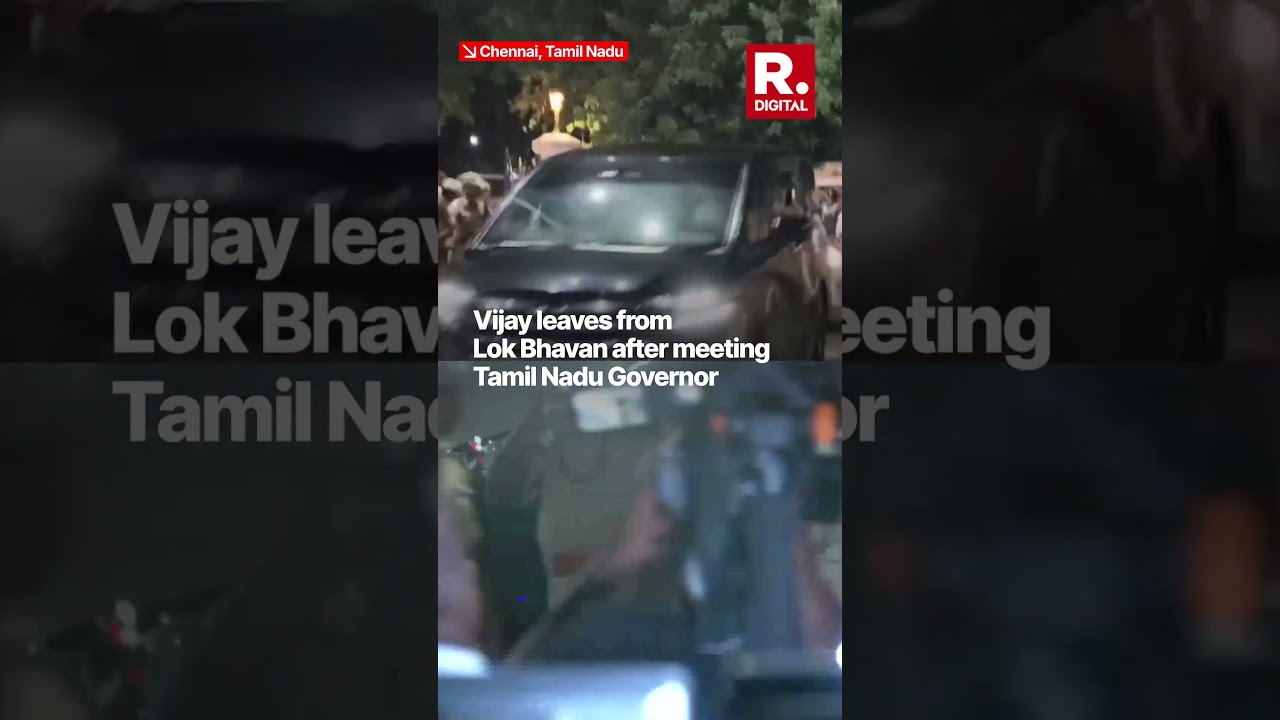 Vijay Leaves from Lok Bhavan After Meeting Tamil Nadu Governor