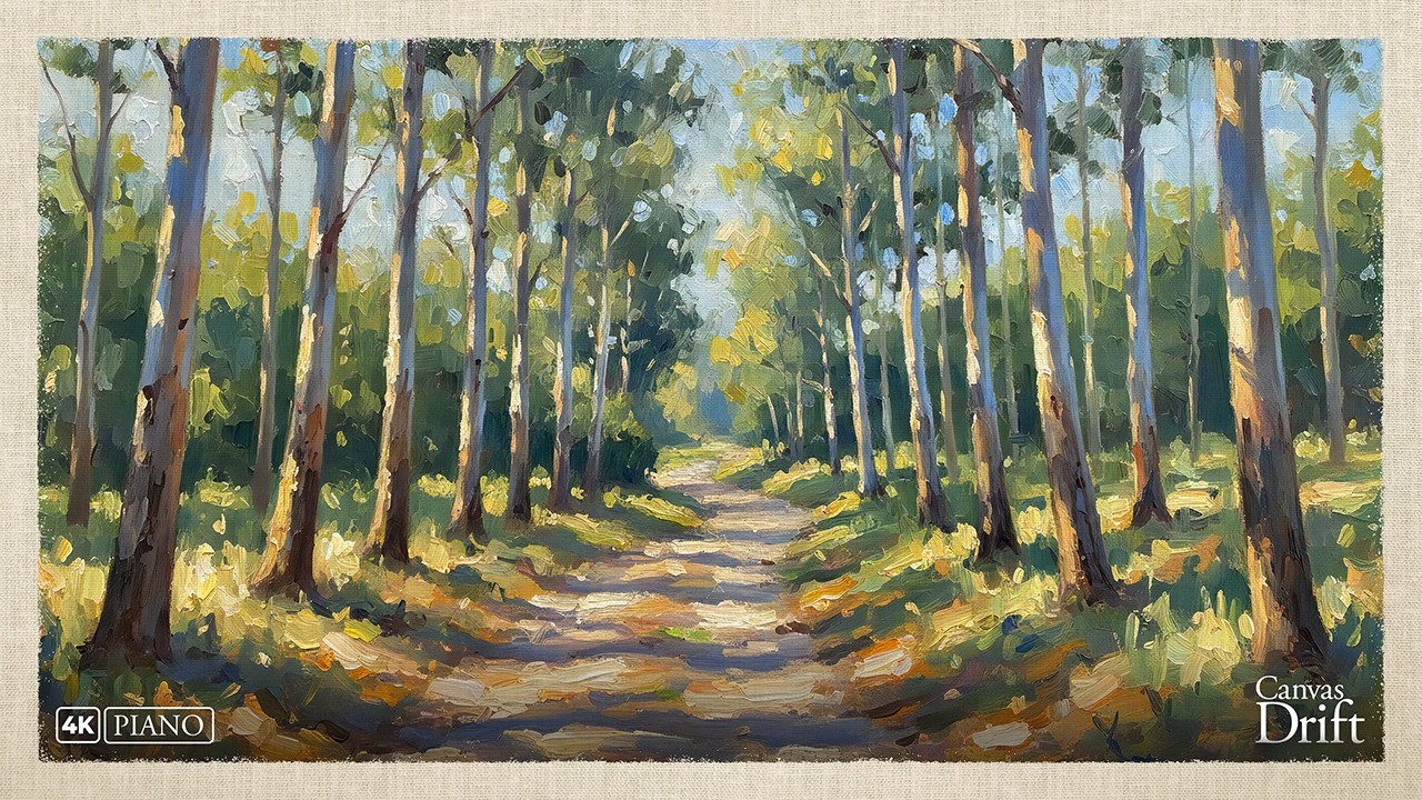 Forest Light Passage – Soft Piano & Romantic Impressionist Woodland Art for Deep Calm and Focus