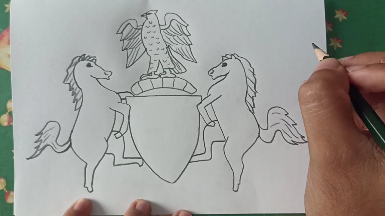 How to draw Nigeria Coat of Arms