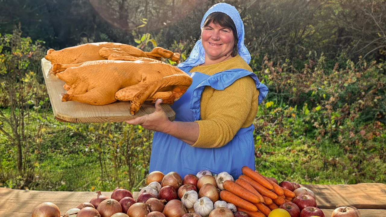 Whole Goose Feast in the Mountains: Honey, Fruit & Fire Cooking
