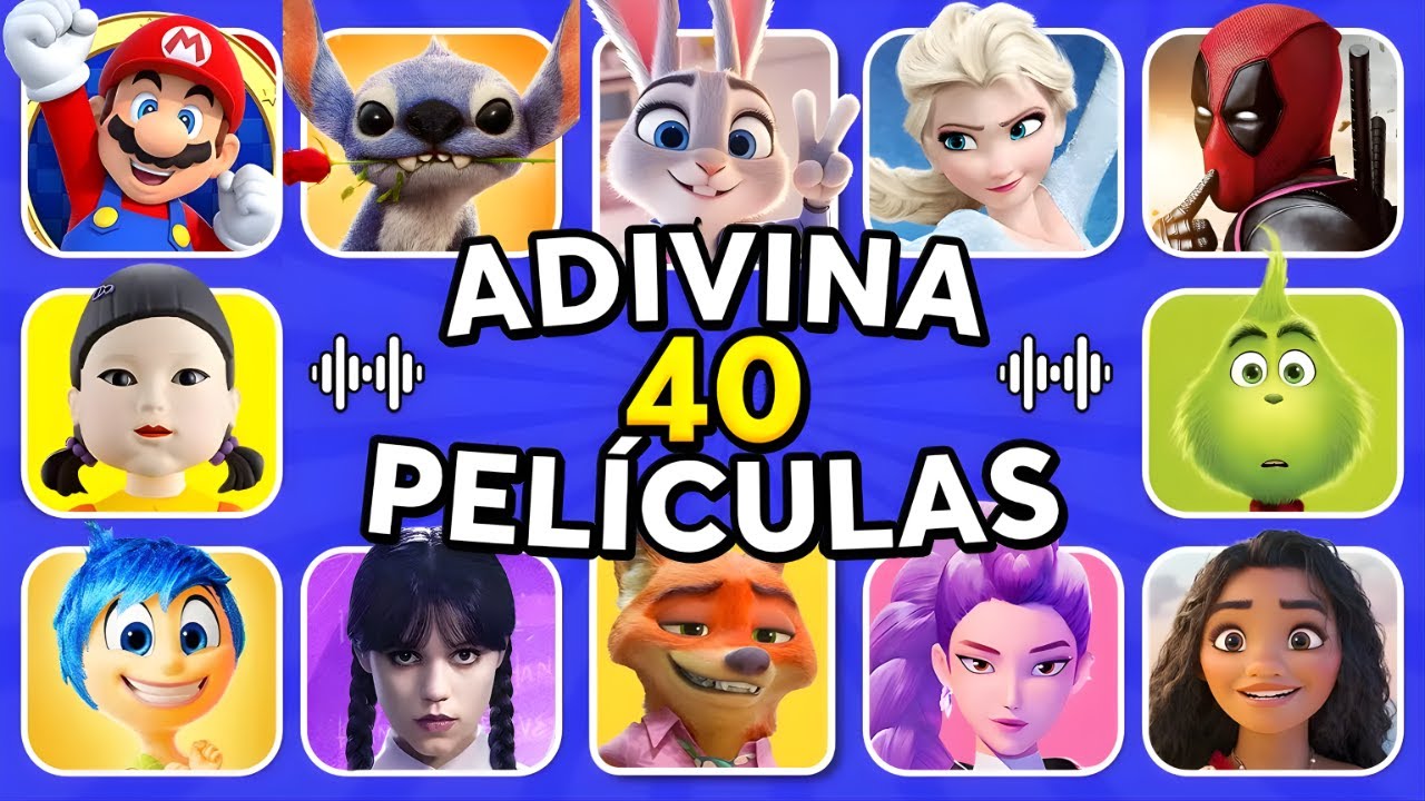 Adivina 40 PELÍCULAS Por La CANCIÓN😀🎶Guerreras K-Pop😍Lilo y stitch💙Zootopia❤️Adivina La Película❤️