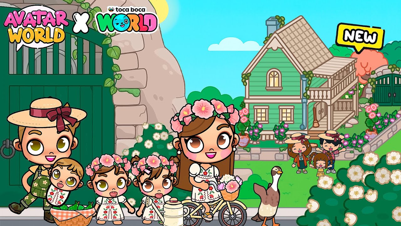 VACACIONES con los Abuelos en su NUEVA CASA 🌸 ¡Cabaña Guisante! Toca Boca y Avatar World 🩷