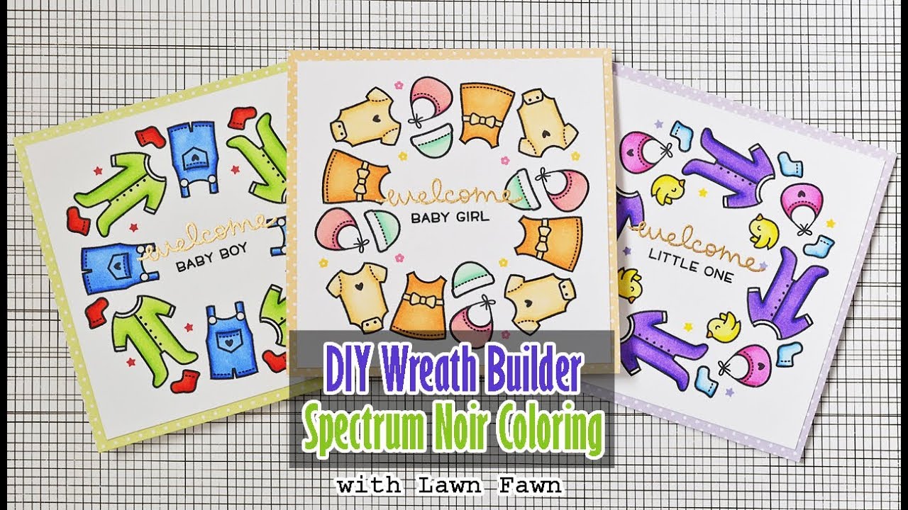 LAWN FAWNATICS CHALLENGE #26 || DIY Wreath Builder || Spectrum Noir Color Combos