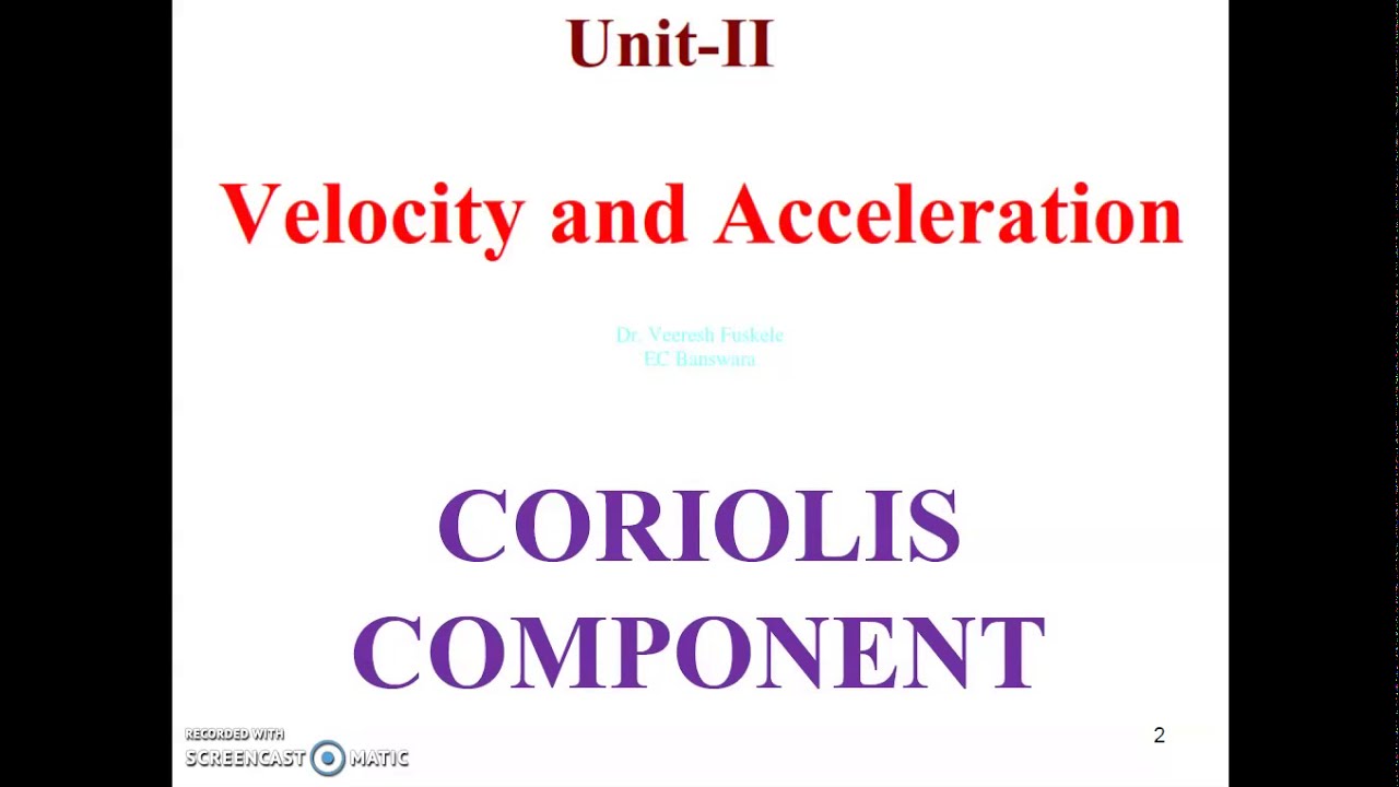 ACCELERATION ANALYSIS CORIOLIS COMPONENT