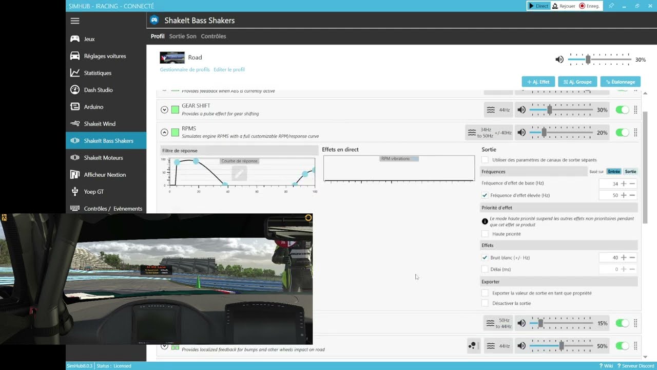 [FR-2/4] (on approfondi) Tuto Bass Shaker(4) pour iRacing via Simhub