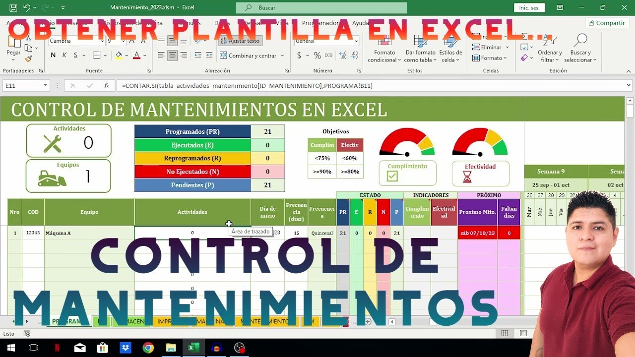 CONTROL DE MANTENIMIENTOS EN EXCEL - 2023 (ACTUALIZADO)