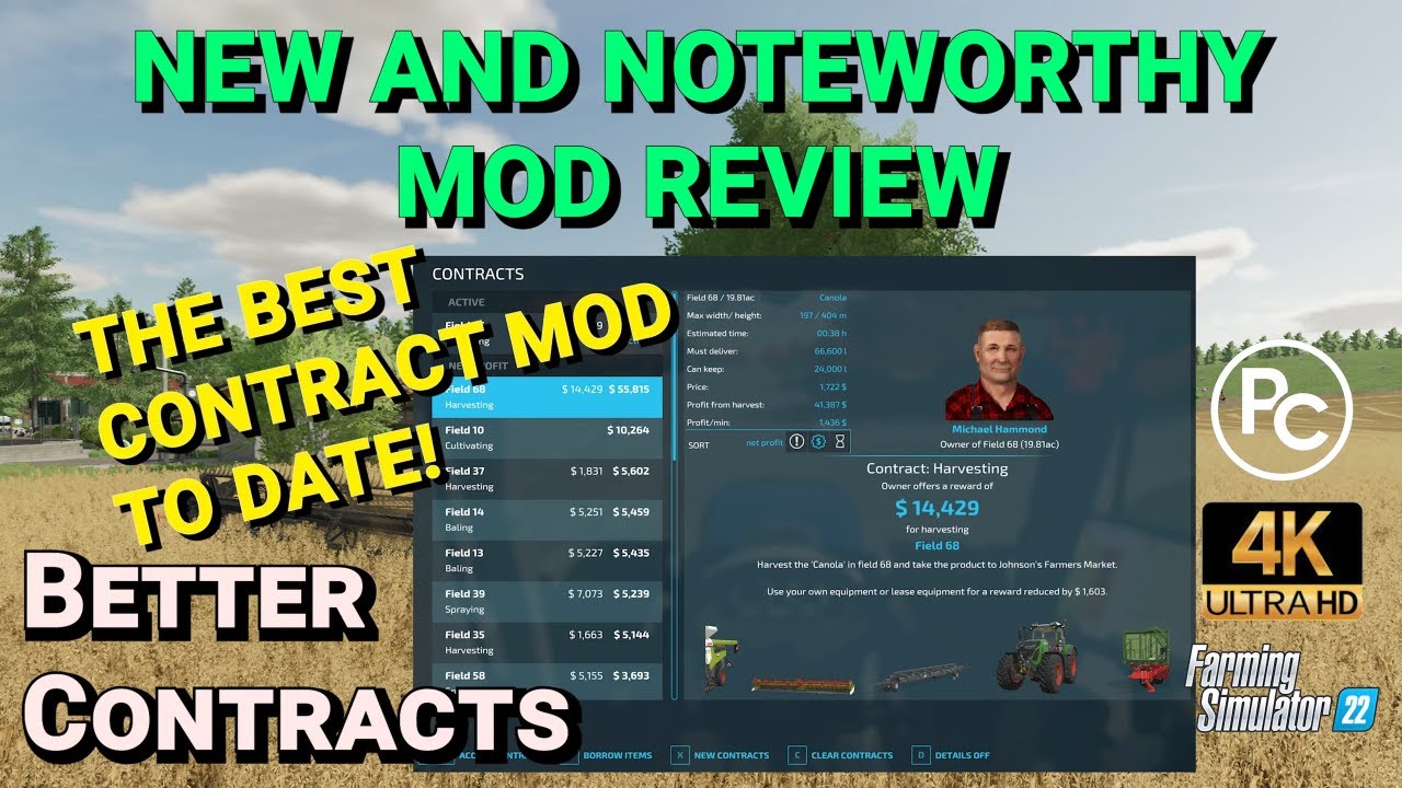 Better Contracts | Mod Review | Farming Simulator 22