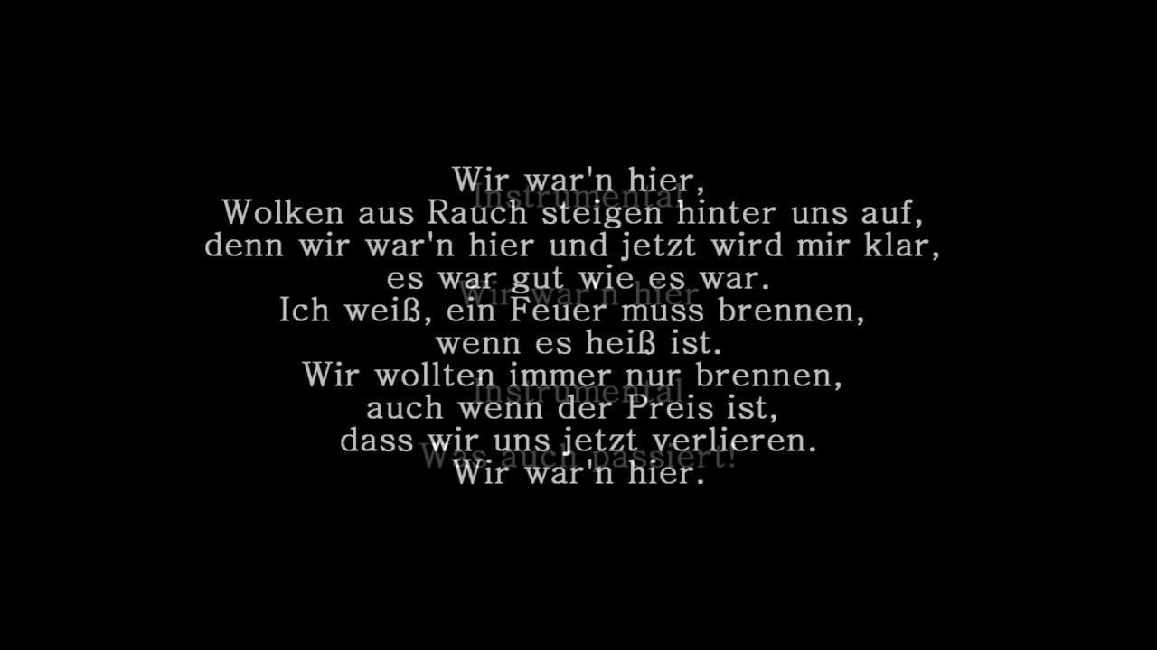 Jennifer Rostock - Wir waren hier | Lyrics