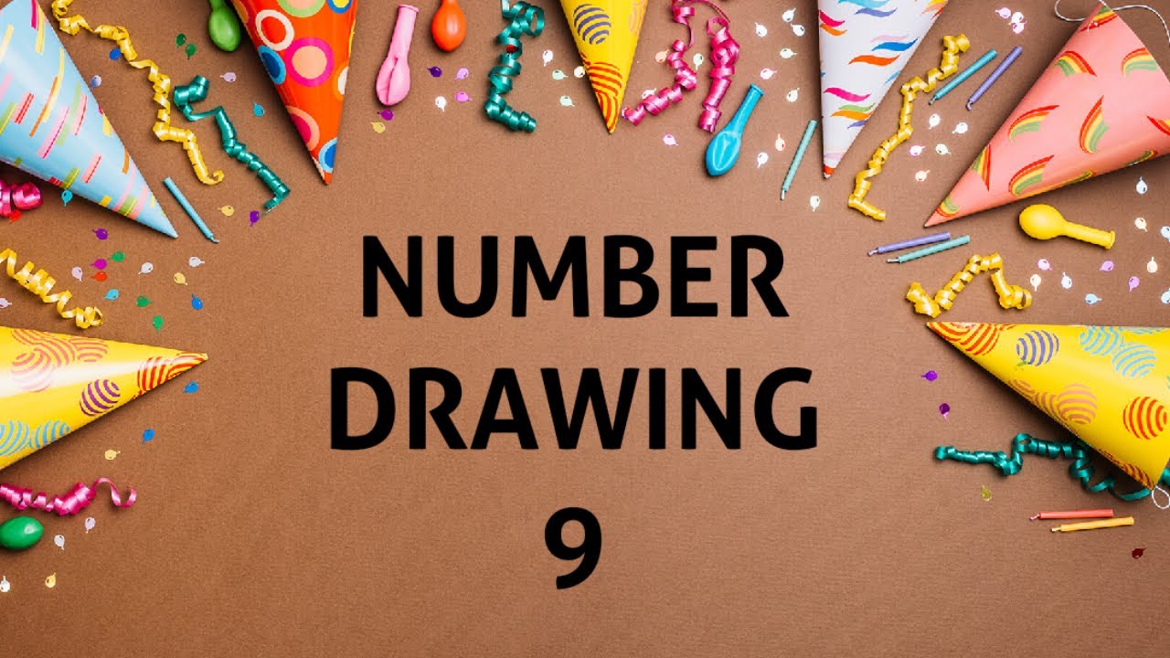 Number 9 drawing images |  Learn numbers while drawing | How to draw anything from numbers