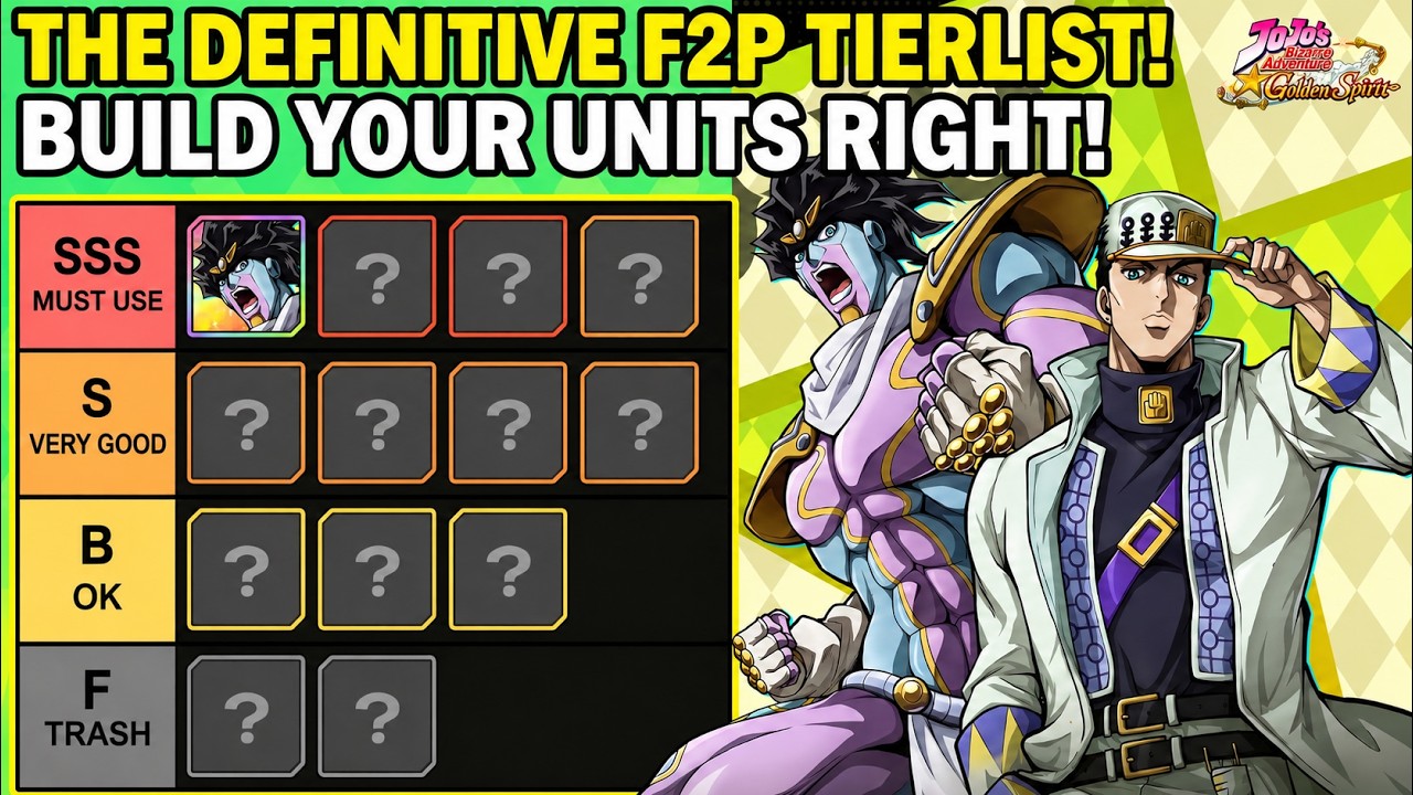 The DEFINITIVE F2P Tier List! Who Should You REALLY Build? | Jojo's Bizarre Adventure Golden Spirit