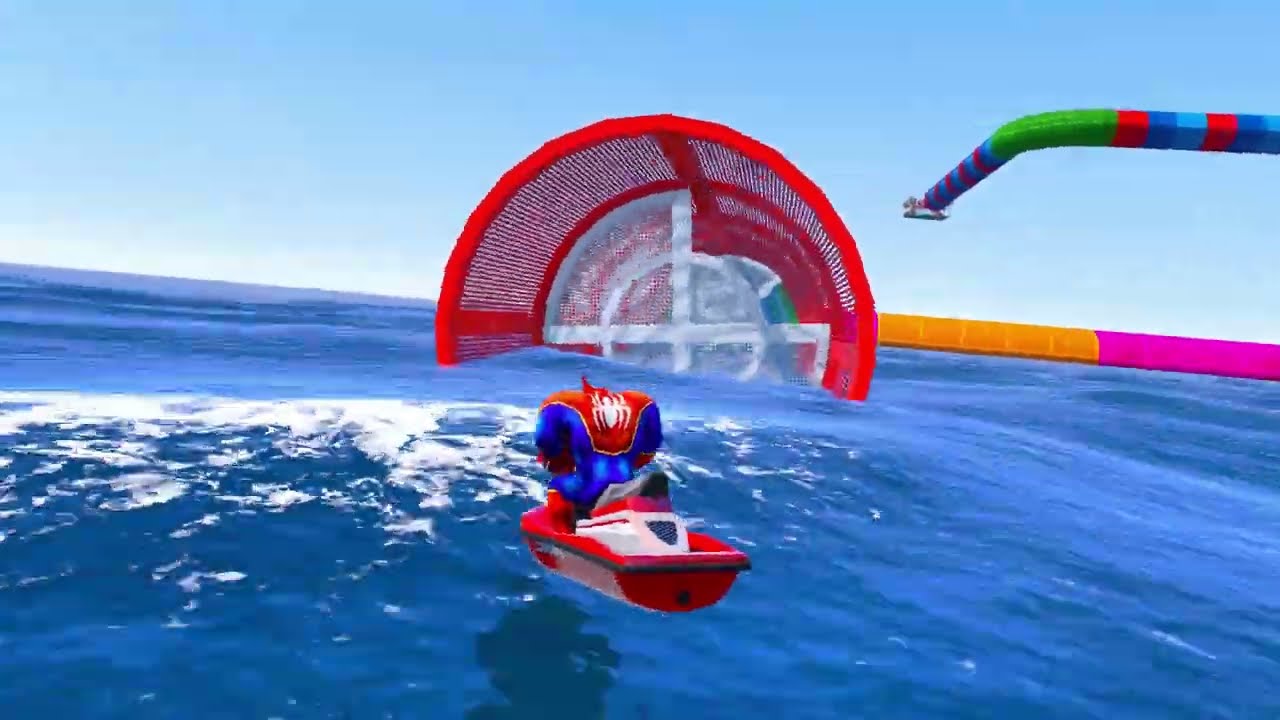 سبايدر مان فوق أسماك القرش | Spider-Man Shark Bridge Ride