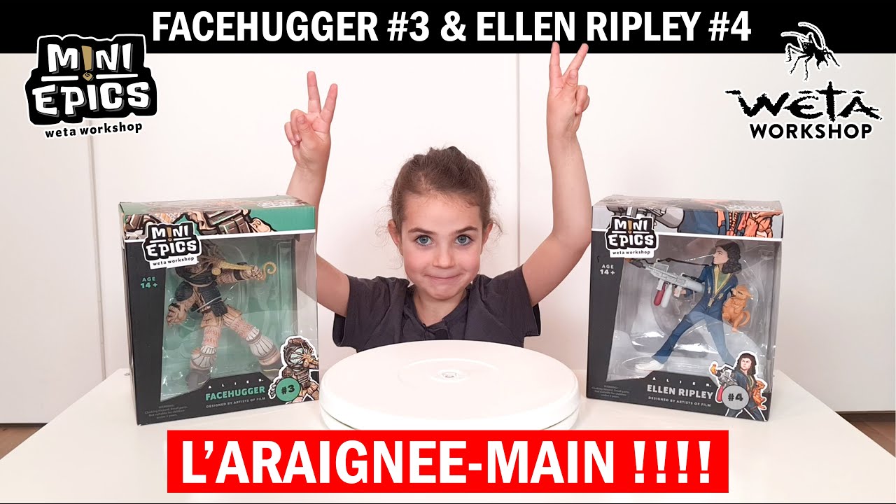 l'ARAIGNEE QUOI ??? FACEHUGGER & ELLEN RIPLEY MINI EPICS par Weta - UNBOXING / 360°