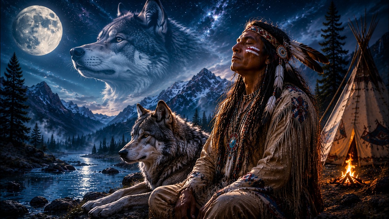 🐺🌙 Soul Rest  Spirit of the Wolf Native American Healing Music for Deep Rest, Inner Peace & Spirit