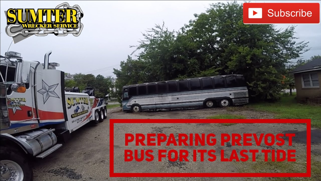 Preparing Prevost Bus for its last ride