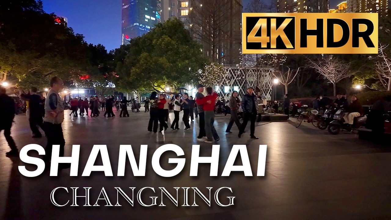 4K Night Walk in Shanghai: Zhongshan Park to Wuyi Road | Furry Friends, Dancing Crowds & Urban Vibes