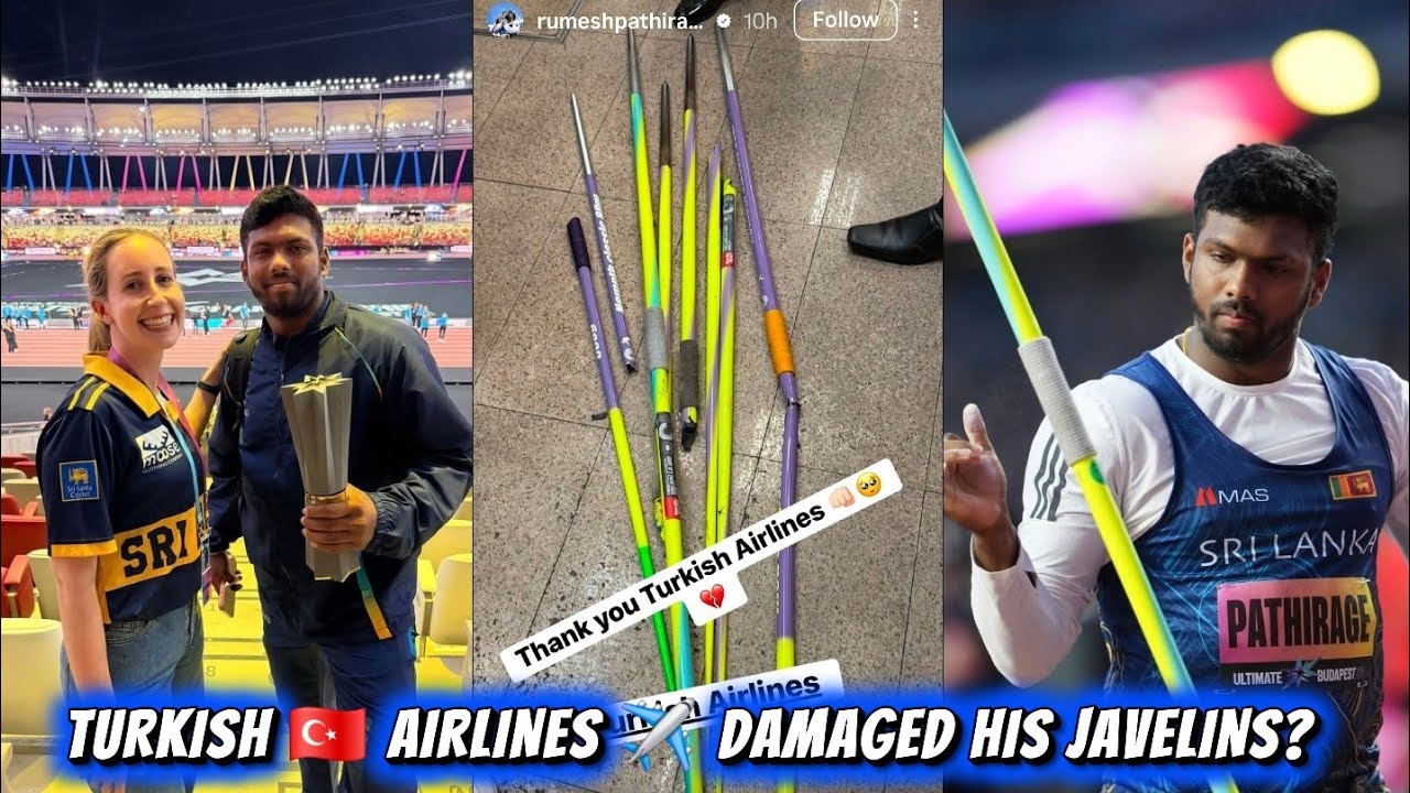 Turkish Airlines Under Fire After Rumesh&rsquo;s Javelins Were Damaged #RumeshTharanga #TurkishAirlines 