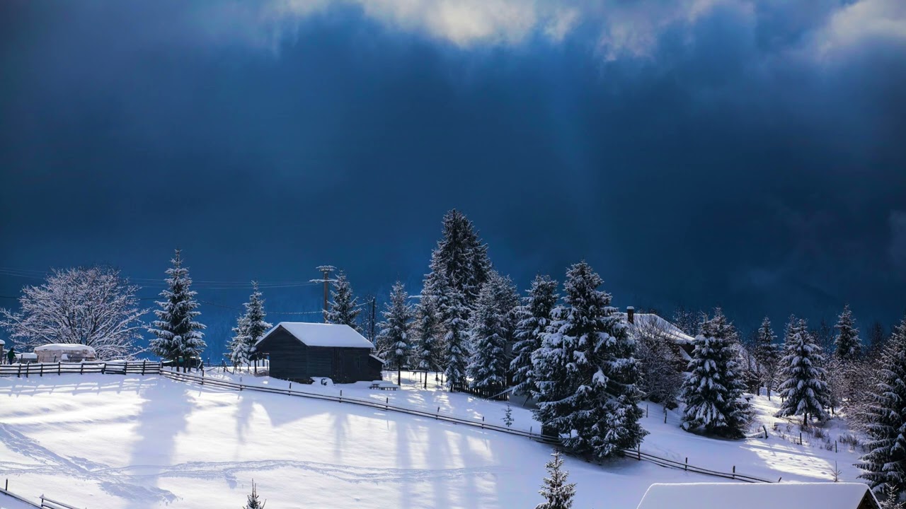 Captivating 4K Winter Mountain | Snow-Covered Beauty with Soothing Music