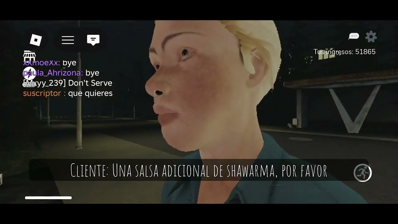 Scary shawarma con seguidores y una compañera