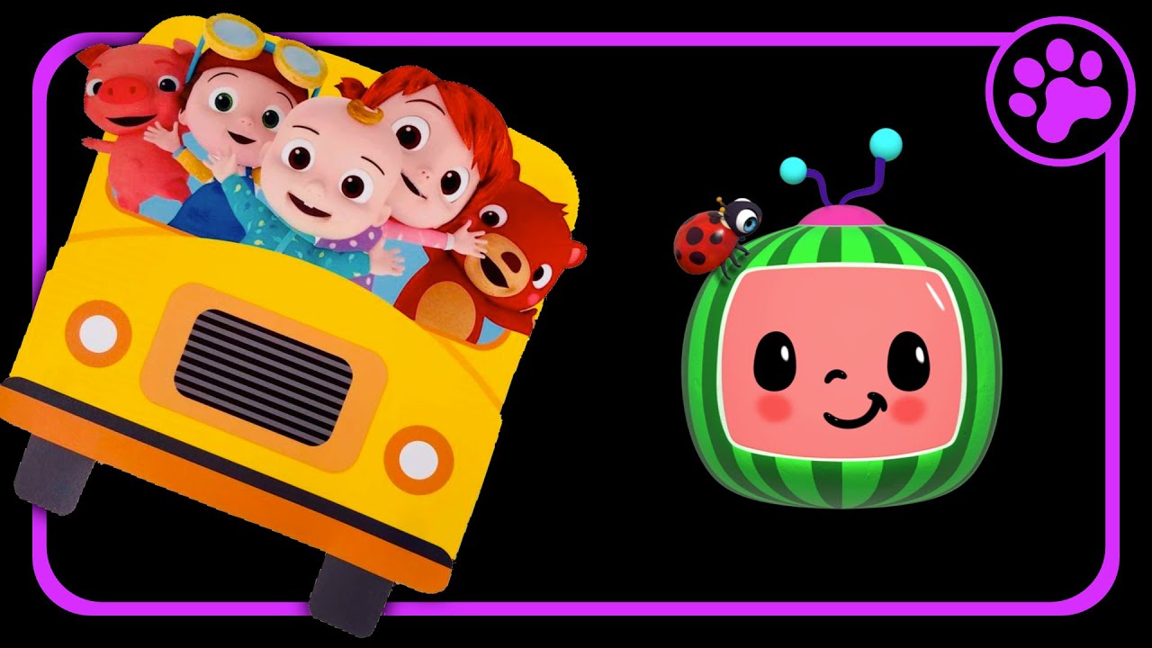 Wheels on the Bus (CoComelon) 🐾 BLACK SCREEN