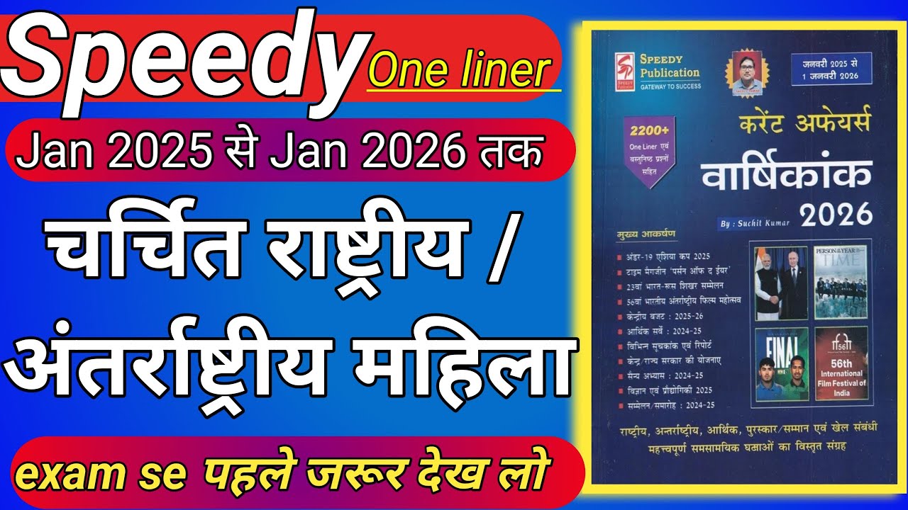 चर्चित महिलाएं 2025 | Current Affairs 2025 to 2026 | Famous Women 2024-25  | Charchit Mahilaye 2025