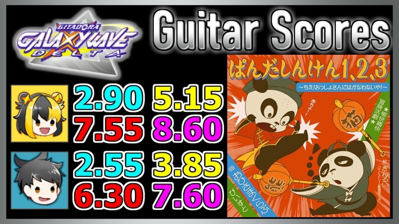 [GITADORA GuitarFreaks] ぱんだしんけん1、2、3 ～ちえ！おっしょさんにはかなわないや！～ - Guitar & Bass Scores