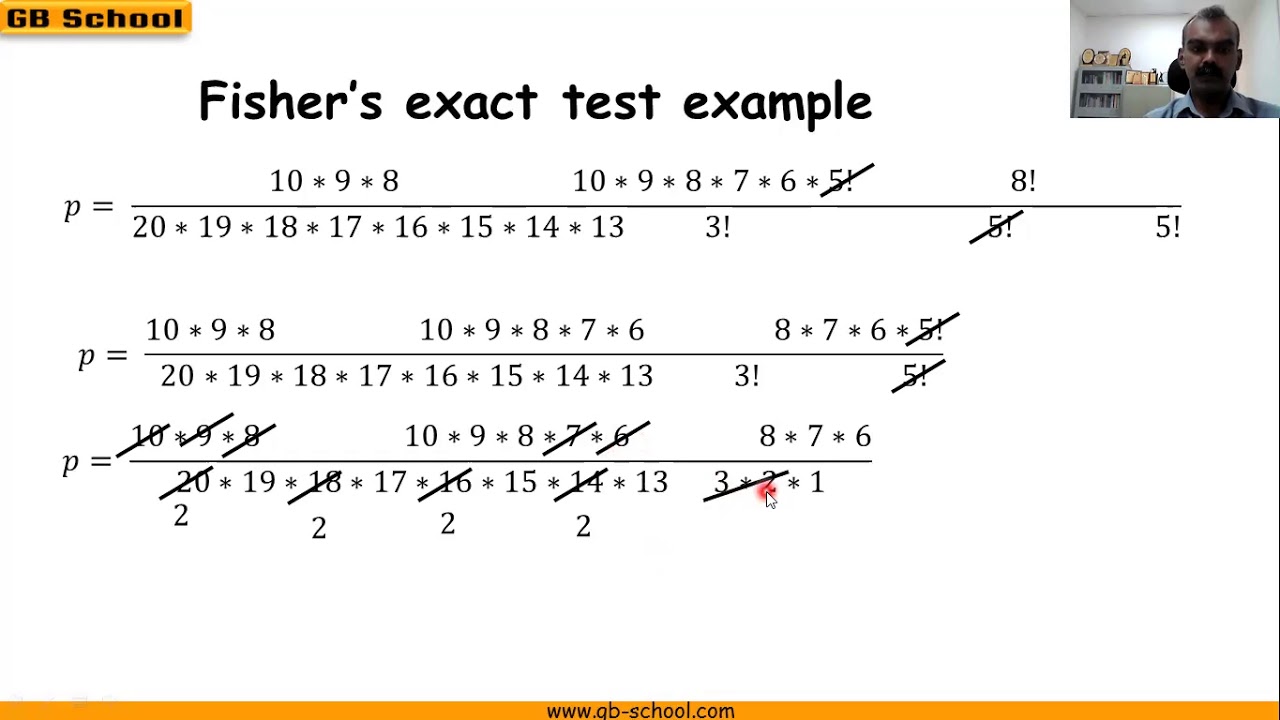Fishers exact test example