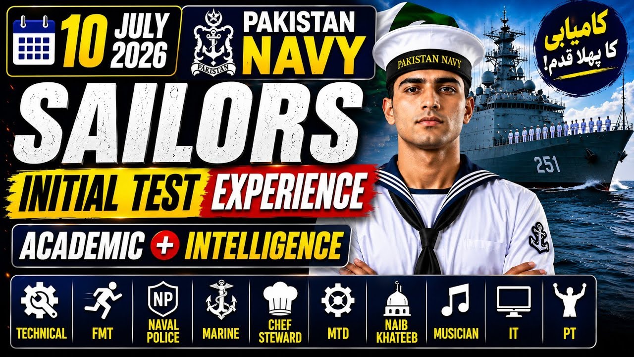 10 Jul 2026 | Pak Navy Sailors initial test experience | Academic + Intelligence | Technical NP N/K