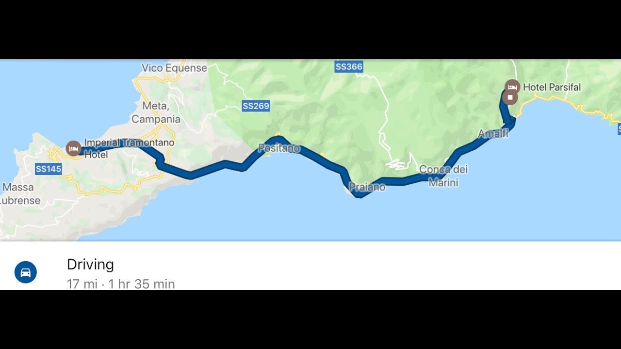 Вождение в Италии - побережье Амальфи - Сорренто в Равелло Vozhdeniye v Italii - poberezh'ye Amal'fi