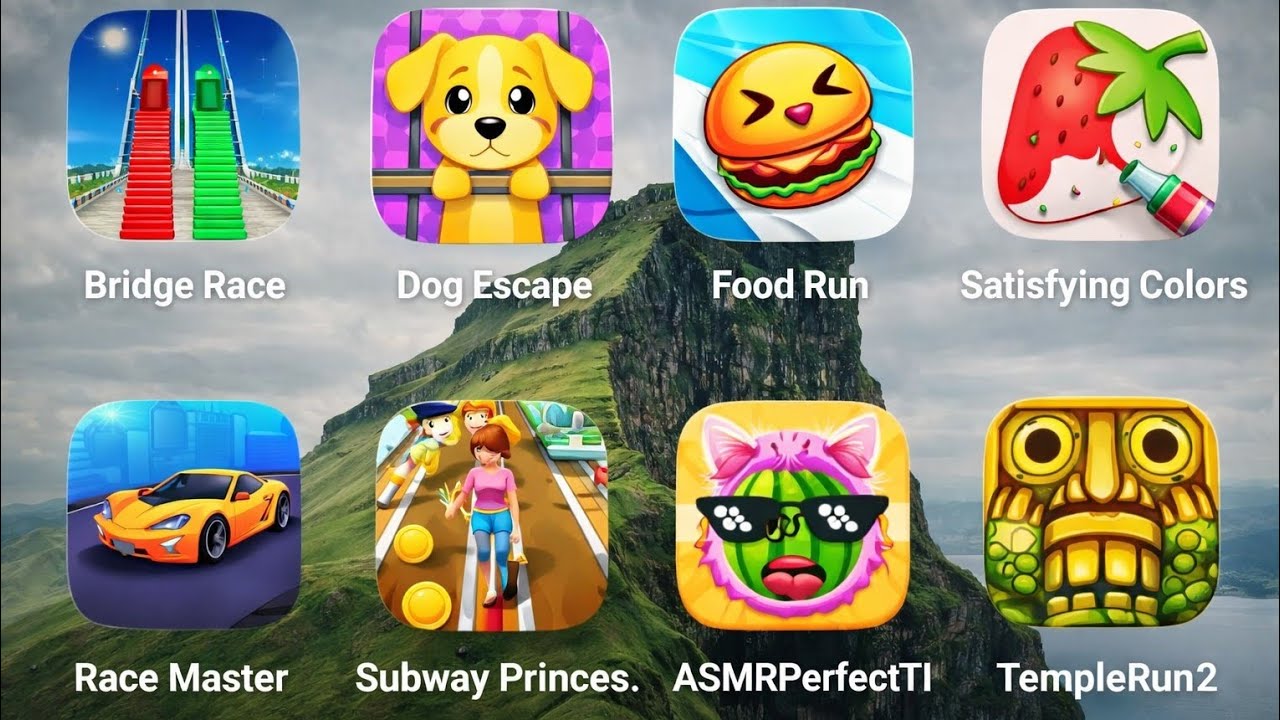 Dong Escape, Subway Princes, Food Tun, Bridge Race, Temple Run2, Race Master