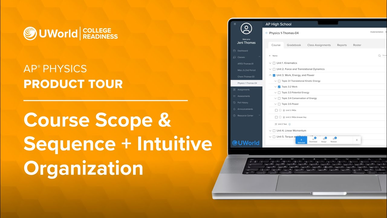 UWorld Courses for AP® Physics Product Tour: Course Scope & Sequence + Intuitive Organization