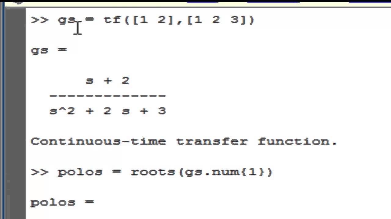MATLAB en 1 minuto: Polos y Zeros de una FT