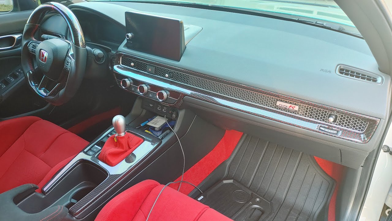 Installing carbon fiber Dash trim on my 2023 Honda civic TypeR FL5