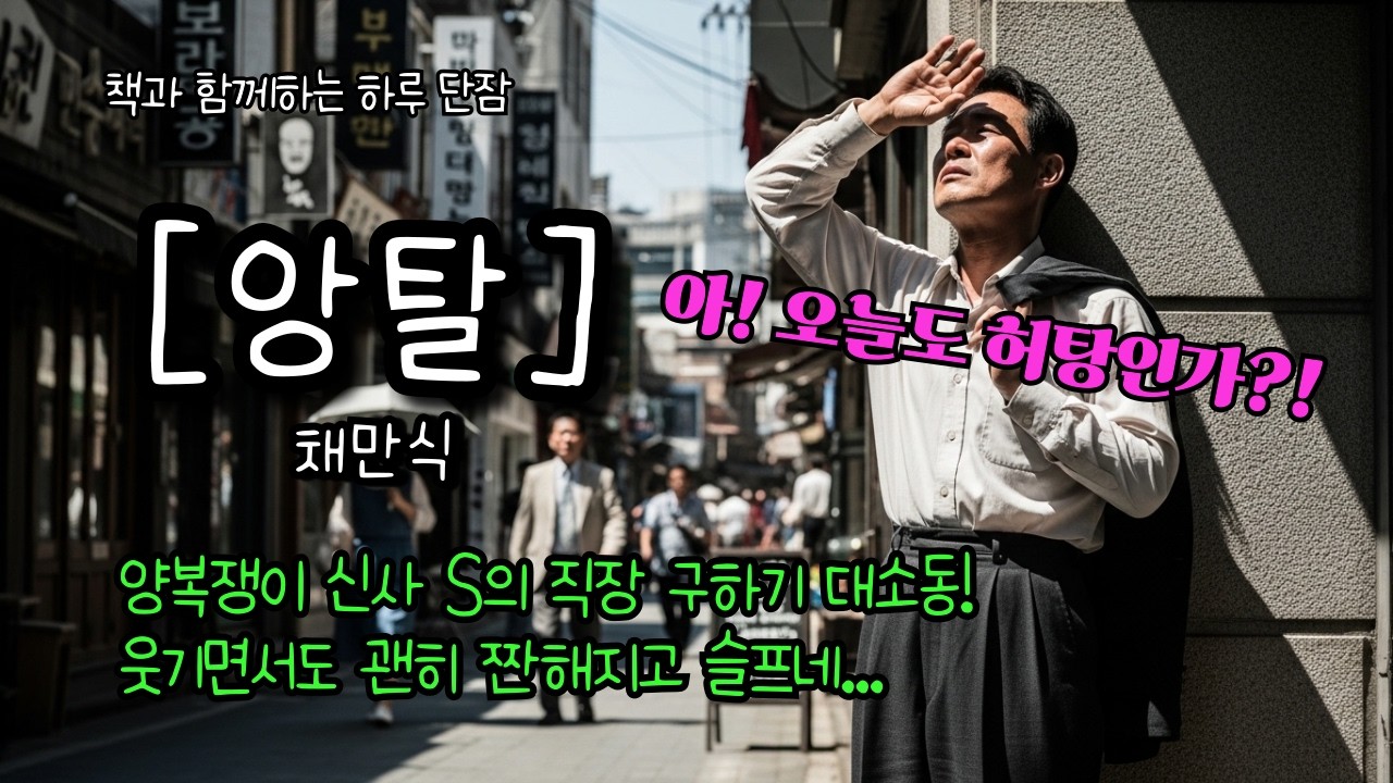 양복쟁이 신사 S의 직장 구하기 대소동! 웃기면서도 슬픈 이야기 [앙탈] 채만식 #책읽어주는남자 #오디오북 #책과함께하는하루단잠